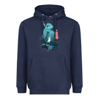 Navy Nier Automata Heavyweight Hoodie - linhVisuals