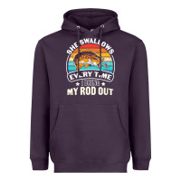 Plum she swallows every time i bring my rod t  shirt she swallows every tim Heavyweight Hoodie - linhVisuals