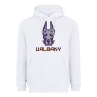 White Ualbany Great Danes Heavyweight Hoodie - linhVisuals