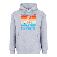 Heather Grey boxer t  shirt a woman cannot survive on wine alone she also needs box Heavyweight Hoodie - linhVisuals