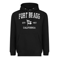 Black fort bragg california ca vintage boat anchor flag design tee Heavyweight Hoodie - linhVisuals