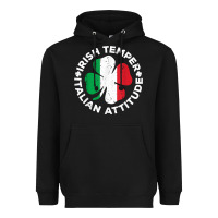 Black irish temper italian attitude t shirt st patrick's day t shirt Heavyweight Hoodie - linhVisuals