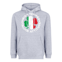 Heather Grey irish temper italian attitude t shirt st patrick's day t shirt Heavyweight Hoodie - linhVisuals