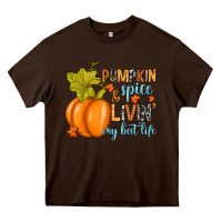 Chocolate Brown Pumpkin spice and livin' my best life Heavy Core Tee - RanaPortraitStore