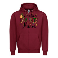 Burgundy santa's favorite nurse Zipper Hoodie - AdoDesignShop