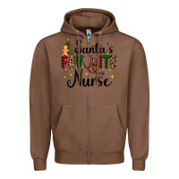 Chestnut santa's favorite nurse Zipper Hoodie - AdoDesignShop