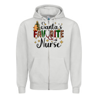 Dove Grey santa's favorite nurse Zipper Hoodie - AdoDesignShop
