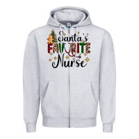 Heather Grey santa's favorite nurse Zipper Hoodie - AdoDesignShop