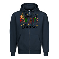 Navy santa's favorite nurse Zipper Hoodie - AdoDesignShop