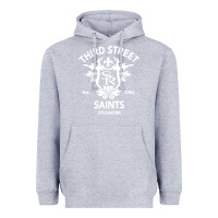 Heather Grey saints row 3 tribute emblem Heavyweight Hoodie - linhVisuals