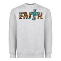 Heather Grey faith thanksgiving cross Heavyweight Sweatshirt - AdoDesignShop