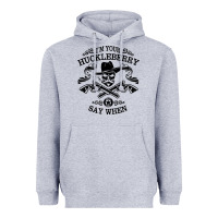 Heather Grey im your huckleberry Heavyweight Hoodie - linhVisuals