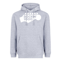 Heather Grey rockin 1000 musician Heavyweight Hoodie - linhVisuals