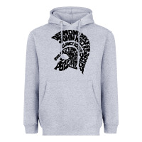 Heather Grey trojan artist Heavyweight Hoodie - linhVisuals