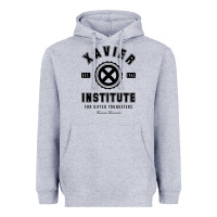 Heather Grey xavier institute Heavyweight Hoodie - linhVisuals