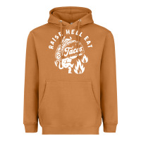 Meerkat Raise Hell Eat white Heavyweight Hoodie - linhVisuals
