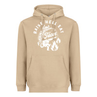 Mushroom Raise Hell Eat white Heavyweight Hoodie - linhVisuals