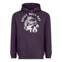Raise Hell Eat White Heavyweight Hoodie | Teevron
