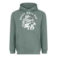 Sage Raise Hell Eat white Heavyweight Hoodie - linhVisuals