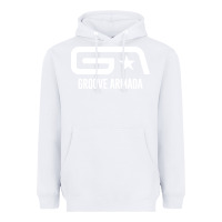 White GROOVE ARMADA NORTHERN STAR Heavyweight Hoodie - linhVisuals