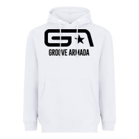 White GROOVE ARMADA Heavyweight Hoodie - linhVisuals