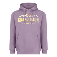 Lavender grand teton national park est 1929 vinage wyoming mountains graphic Heavyweight Hoodie - linhVisuals