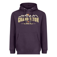 Grand Teton National Park Est 1929 Vinage Wyoming Mountains Graphic Heavyweight Hoodie | Teevron