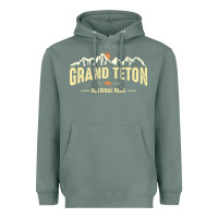 Sage grand teton national park est 1929 vinage wyoming mountains graphic Heavyweight Hoodie - linhVisuals