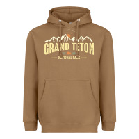 Toasted Coconut grand teton national park est 1929 vinage wyoming mountains graphic Heavyweight Hoodie - linhVisuals