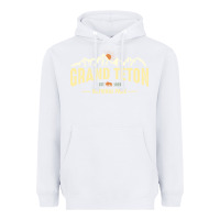 White grand teton national park est 1929 vinage wyoming mountains graphic Heavyweight Hoodie - linhVisuals