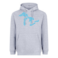 Heather Grey great lakes of michigan Heavyweight Hoodie - linhVisuals