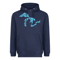 Navy great lakes of michigan Heavyweight Hoodie - linhVisuals