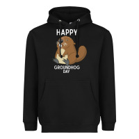 Black happy groundhog day respect the shadow funny spring prediction holiday Heavyweight Hoodie - linhVisuals