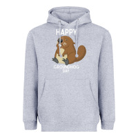 Heather Grey happy groundhog day respect the shadow funny spring prediction holiday Heavyweight Hoodie - linhVisuals