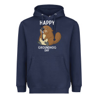 Navy happy groundhog day respect the shadow funny spring prediction holiday Heavyweight Hoodie - linhVisuals