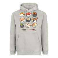 Happy Sushi Kawaii Anime Japanese Food Lover Funny Illustration Gift Heavyweight Hoodie | Teevron