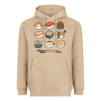 Mushroom happy sushi kawaii anime japanese food lover funny illustration gift Heavyweight Hoodie - linhVisuals