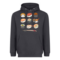 Smoke happy sushi kawaii anime japanese food lover funny illustration gift Heavyweight Hoodie - linhVisuals