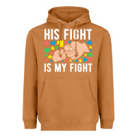 Meerkat his fight is my fight autism dad mom fist bump cute supportive awarene Heavyweight Hoodie - linhVisuals