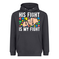 Smoke his fight is my fight autism dad mom fist bump cute supportive awarene Heavyweight Hoodie - linhVisuals