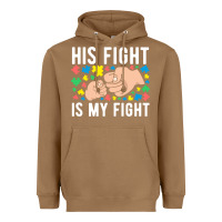 Toasted Coconut his fight is my fight autism dad mom fist bump cute supportive awarene Heavyweight Hoodie - linhVisuals