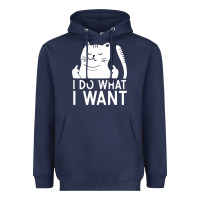 Navy i do what i want cat giving a finger funny middle finger rude graphic Heavyweight Hoodie - linhVisuals