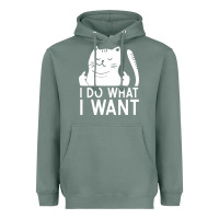 Sage i do what i want cat giving a finger funny middle finger rude graphic Heavyweight Hoodie - linhVisuals