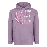 Lavender i know i play basketball like a girl try to keep up funny gift for gir Heavyweight Hoodie - linhVisuals
