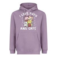 Lavender i love math and cats mountain heart mathematics lover gifts cute and f Heavyweight Hoodie - linhVisuals