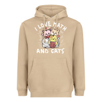 Mushroom i love math and cats mountain heart mathematics lover gifts cute and f Heavyweight Hoodie - linhVisuals