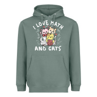 Sage i love math and cats mountain heart mathematics lover gifts cute and f Heavyweight Hoodie - linhVisuals