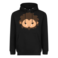Black Sneaky Sasquatch Big Head Heavyweight Hoodie - linhVisuals