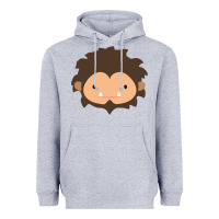Heather Grey Sneaky Sasquatch Big Head Heavyweight Hoodie - linhVisuals