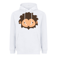 White Sneaky Sasquatch Big Head Heavyweight Hoodie - linhVisuals